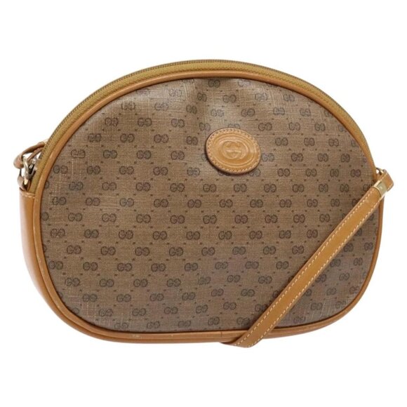 GUCCI Micro GG Supreme Shoulder Bag PVC Beige Gold Auth BA5021 - Picture 2 of 16